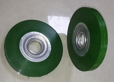 China Green Encapsulated Rubber Wheel Brush Plastic Bonded 152mm For Cleaning Battery for sale
