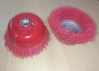 China Deburring Industrial Radial Nylon Abrasive Cup Brush 100mm Outer Diameter for sale