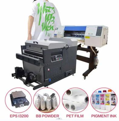 China 2 or 4 Head Hot Peel PET Film Printer DTF Printer Large Conveyor Belt Powder Shaking Machine For Heat Transfer Tshirt for sale