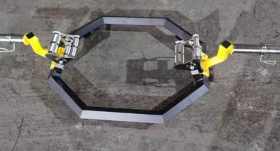 China Gym Hexagon Barbell Hard CR Plating / Heat Treatment Rotable Bars à venda