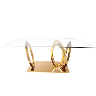 China East West Furniture Dublin Intersected Circle Rectangular Dining Table for sale