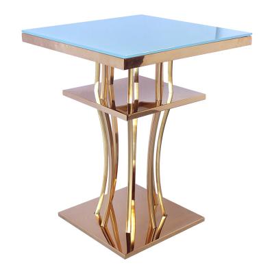 China Luxury Square Side Table With Silver Mirror Glass Living Room Furniture for sale