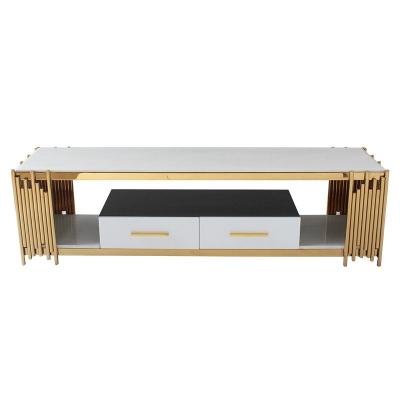 China Stainless Steel Elegant TV Table Center Table Living Room Furniture With Drawer en venta