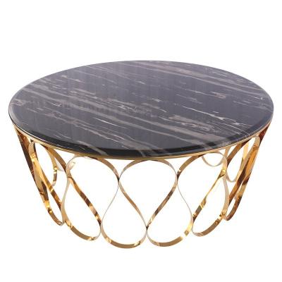 China 40cm Height Stainless Steel Round Table With Marble Glass Surface for sale