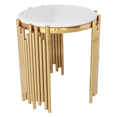 China Light Luxury Round Side Table Living Room Furniture Round Tubular for sale