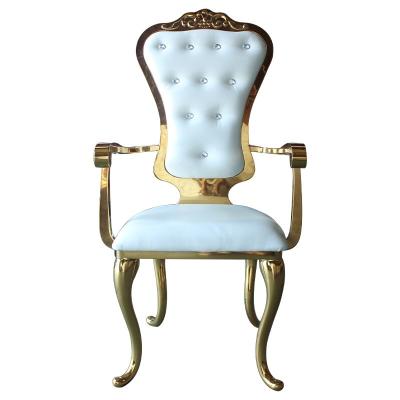 China Luxury Armchair Bridal Shower Chair Gold SS Frame For Hotel Event Reception for sale