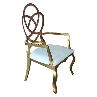 China Flower Design Arm Chair Reception Chair Dining Chair For Wedding for sale