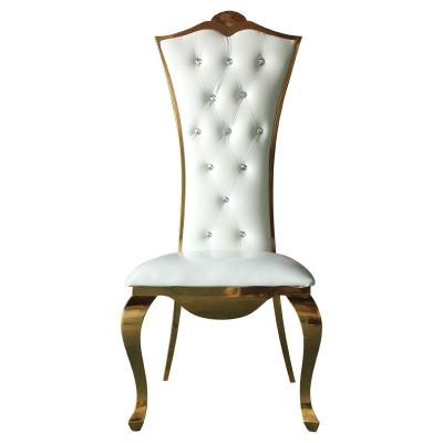 China Precious Tall White Bridal Chair Tufted Button Back For Wedding Reception for sale