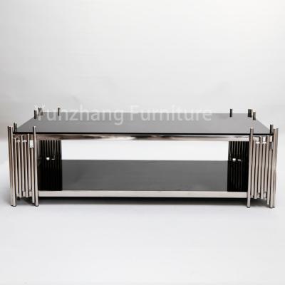 China Vidrio moderado doble rectangular de Sofa Table Chrome Furnishings With de la tabla del centro en venta