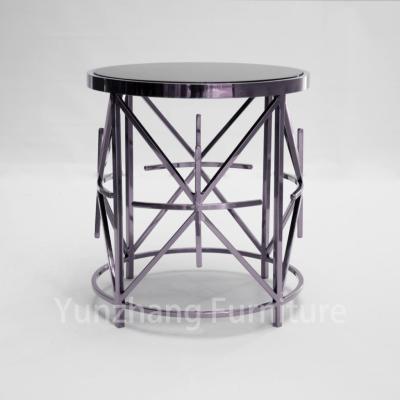 China Mult Structure Home Furniture Side Table 201 Stainless Steel Marble / Glass Top for sale