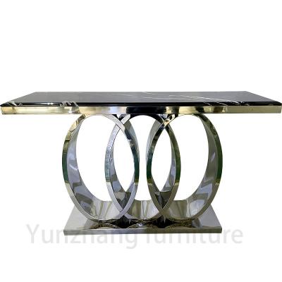 China Classic Series Marble Dining Table Heavy Solid Base Restaurant Hotel Furniture Wholesale for sale