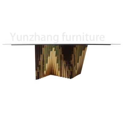 China Metal Stainless Steel Rectangular Marble Table With 10mm Top Thickness for sale