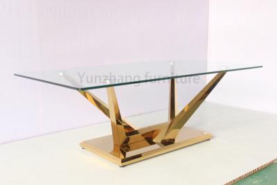 China Sturdy And Stylish Luxury Modern Dining Tables With Metal Base for sale