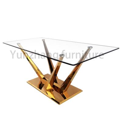 China Line Design Modern Dining Table Marble Top Family Use for sale