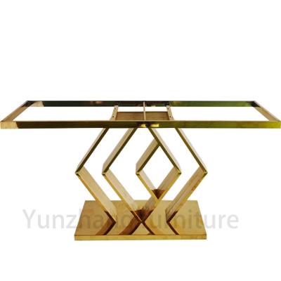 China Rose Gold Frame Contemporary Multifunction-Luxe Moderne Eettafels voor Studie Te koop