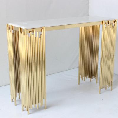 China Tube Style Console Table Decoration Table With Gold Color for sale