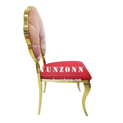 Китай Стул для банкета в стиле тыквы с дизайном спинки для модных мероприятий, аренда мебели, золотая нержавеющая сталь, для отелей и ресторанов продается