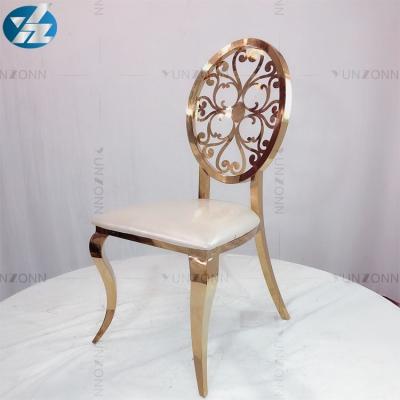 China Round chair delicate design gold dining chairs for sale