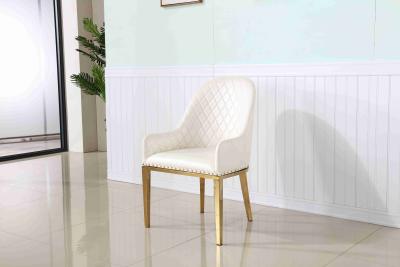 China Nordic Padded Dining Room Chairs SS Leather Negotiation Dining Room Lounge Chairs White for sale
