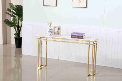 China Luxury Marble Top Stainless Steel Base Hallway Corner Living Room Console Table Decorative for sale