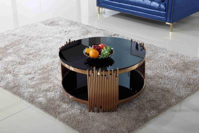 China Modern Luxury Stylish Tea Table Gold Round Coffee Table Set Living Room Furniture for sale