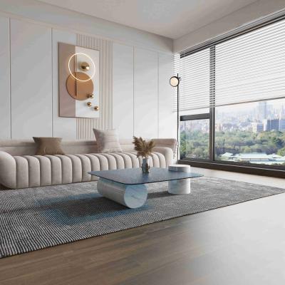 Chine Concepteur à extrémité élevé Style de salon créatif rond de marbre de luxe léger de table basse à vendre