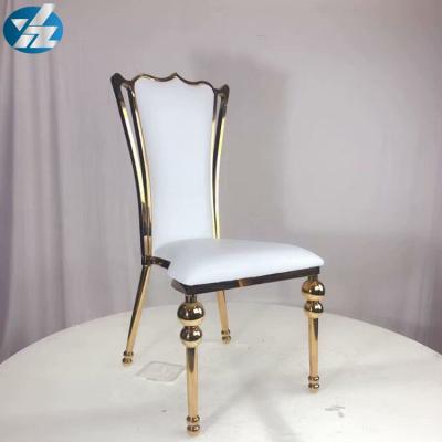 China White Black Royal Crown Chair Wedding Banquet Chair Stainless Steel Gold Round Chair Legs for sale