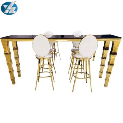 China Buckel-hoher Schemel-Bar-Kneipen-Tabellen-Stuhl-Satz-Edelstahl zu verkaufen