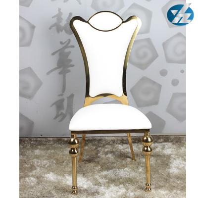 China 55X60X110 SS Upholstered Dining Chair Gold Plated Hotel Wedding Event Chairs for sale