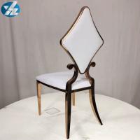 China Branco luxuoso do OEM de 50X55X107 SS Diamond Wedding Golden Dining Chair à venda
