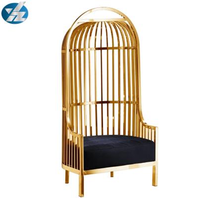 China Acero inoxidable colorido de Chairs 10KGS 201 de novia y del novio de la silla del Birdcage del oro en venta