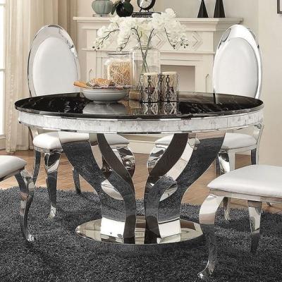 China Anchorage Glam Silver Dining Room Table Set D150XH75 Light Luxury for sale
