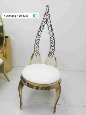 China Gold Stainless Steel Commercial Wedding Banquet Chair Leather Velvet for sale