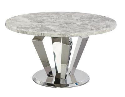 China Tabela de jantar de aço inoxidável das mesas de jantar modernas luxuosas superiores de mármore à venda