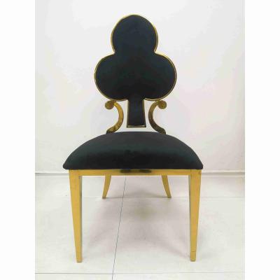 China Poker Flower Upholstered Dining Chairs 201 Stainless Steel Frame W50xD65xH92cm for sale