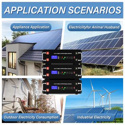 Chine 51.2V/48V 100Ah Lifepo4 Batterie à support de montage maison batterie solaire à vendre