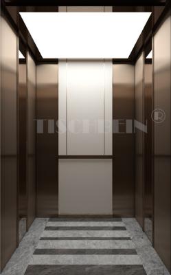 China elevador 1.75m/S do passageiro da tração de 630kg 800kg 1000kg com o espelho que grava o revestimento para o shopping do hotel à venda