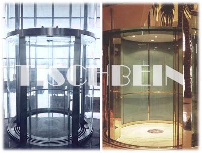 China 2000kg 2500kg Panoramic Glass Elevator Sightseeing Observation Lift Round Glass Wall With 2.0m/S Speed for sale