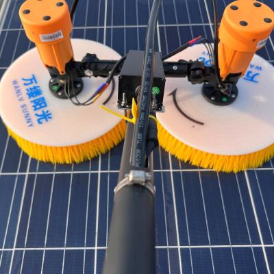 China Solar Panel Cleaning System with Electric Double Heads Spin Brush and Brush-Less Motor Driven for sale