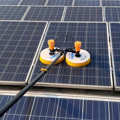 China High Altitude Solar Panel Cleaning System with Physical Cleaning Principle and Double-Disc Rotary Brush for sale
