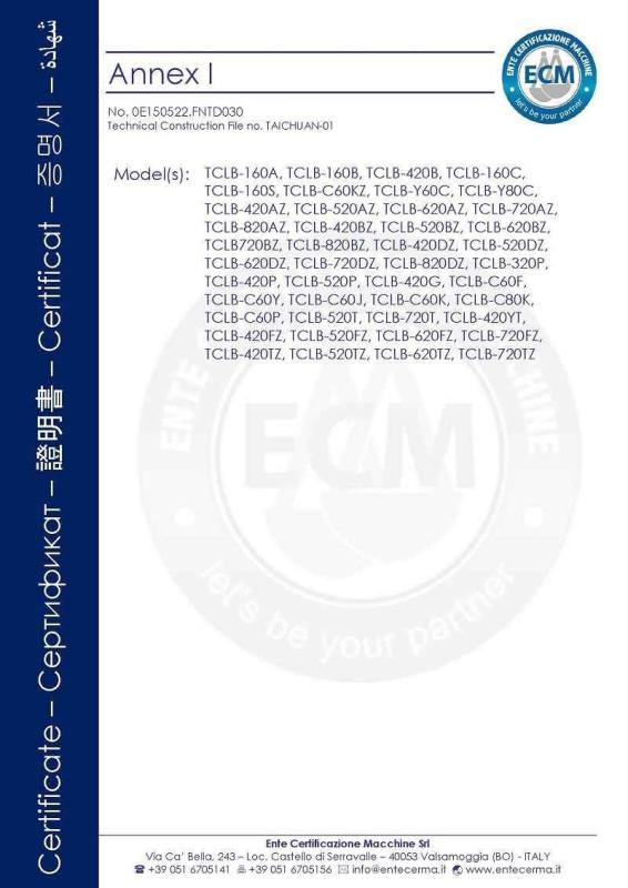 CE Certificate for Vertical Packing machine - TaiChuan Packaging Machinery CO.,Ltd