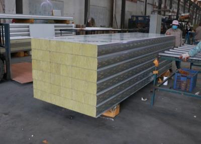 China 150mm Thickness Insulated Rock Wool Sandwich Panel for sale