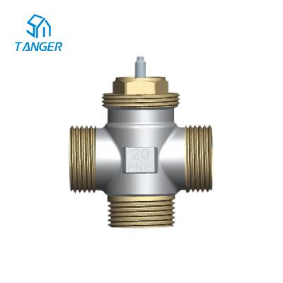 China 8mm 10mm Brass Thermostatic Radiator Valves Polished 3 Way DN20 PN16 Mixing  Kvs 2.1 for sale