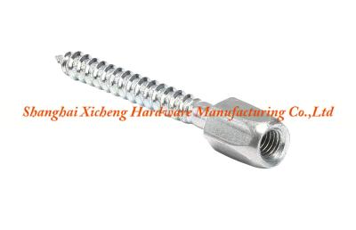China Bright Nickel Plated Double Thread Screw M6*50 Size With Low Carbon Steel for sale