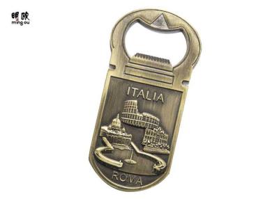 China Roma Beer Bottle Openers Zinc Alloy Antique Fridge Magnet 3D Logo For Travel Gifts for sale