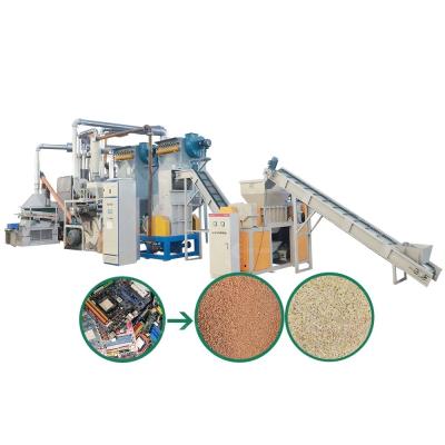 China PCB Recycling Plant Circuit Board Crushing And Separating Line with Air Flow Separator for sale