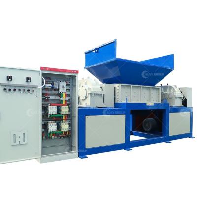 China PLC Controlled Double Shaft Shredder for Wood and Crinkle Cut Paper Shredding for sale