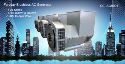 China 80KW Faraday Three Phase Alternator Single Bearing Generator for sale