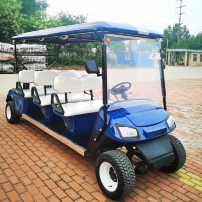 China Blue 6 Seater 40 Mph Electric Golf Cart 60V 70km-90km Custom for sale