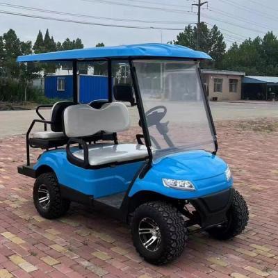 China 50mph Blue Golf Cart 4 Passenger All Terrain OEM Sale Price With 12 Inch Tires for sale